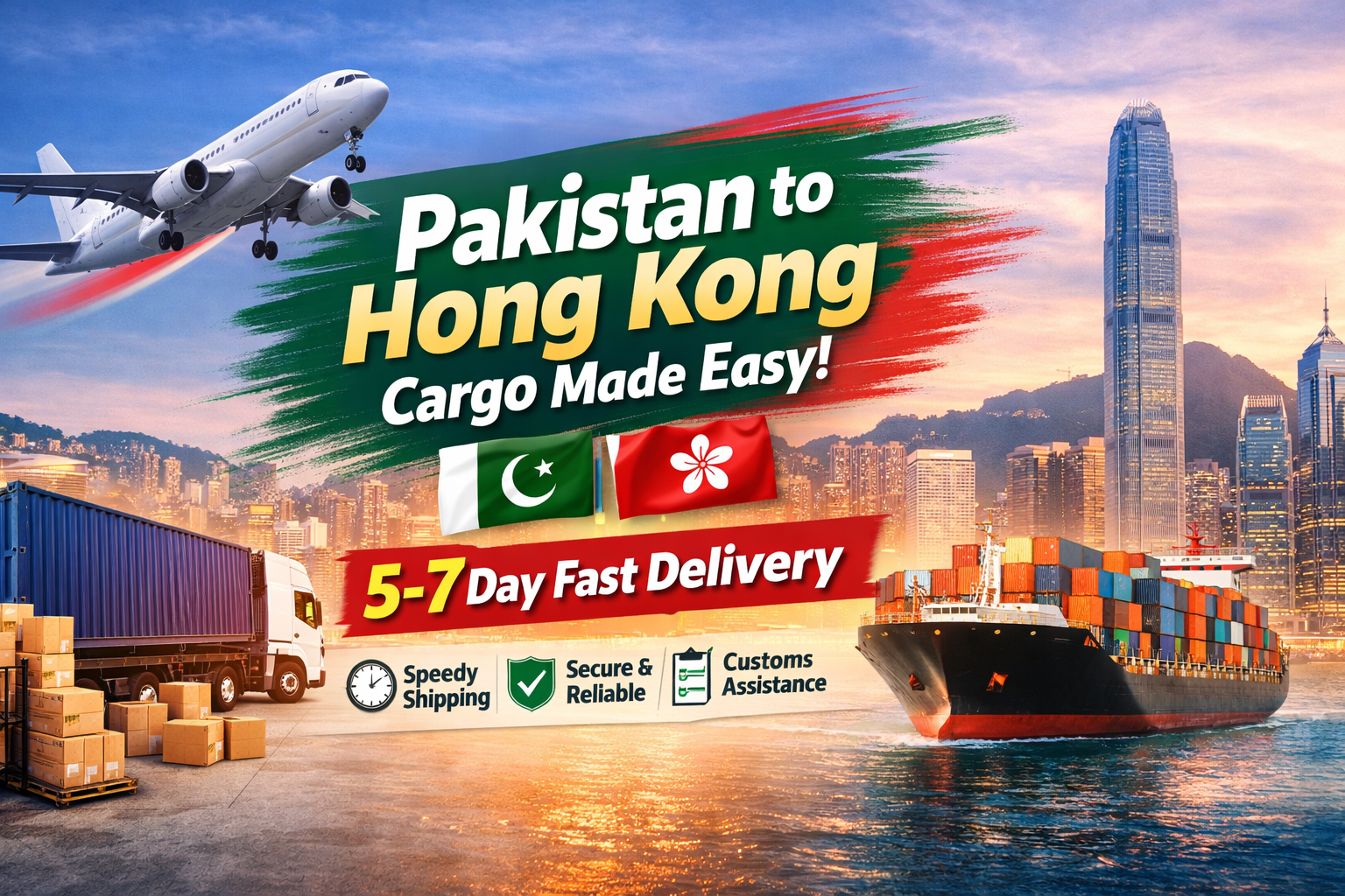 Pakistan to Hong Kong Cargo Made Easy: 5-7 Day Fast Delivery