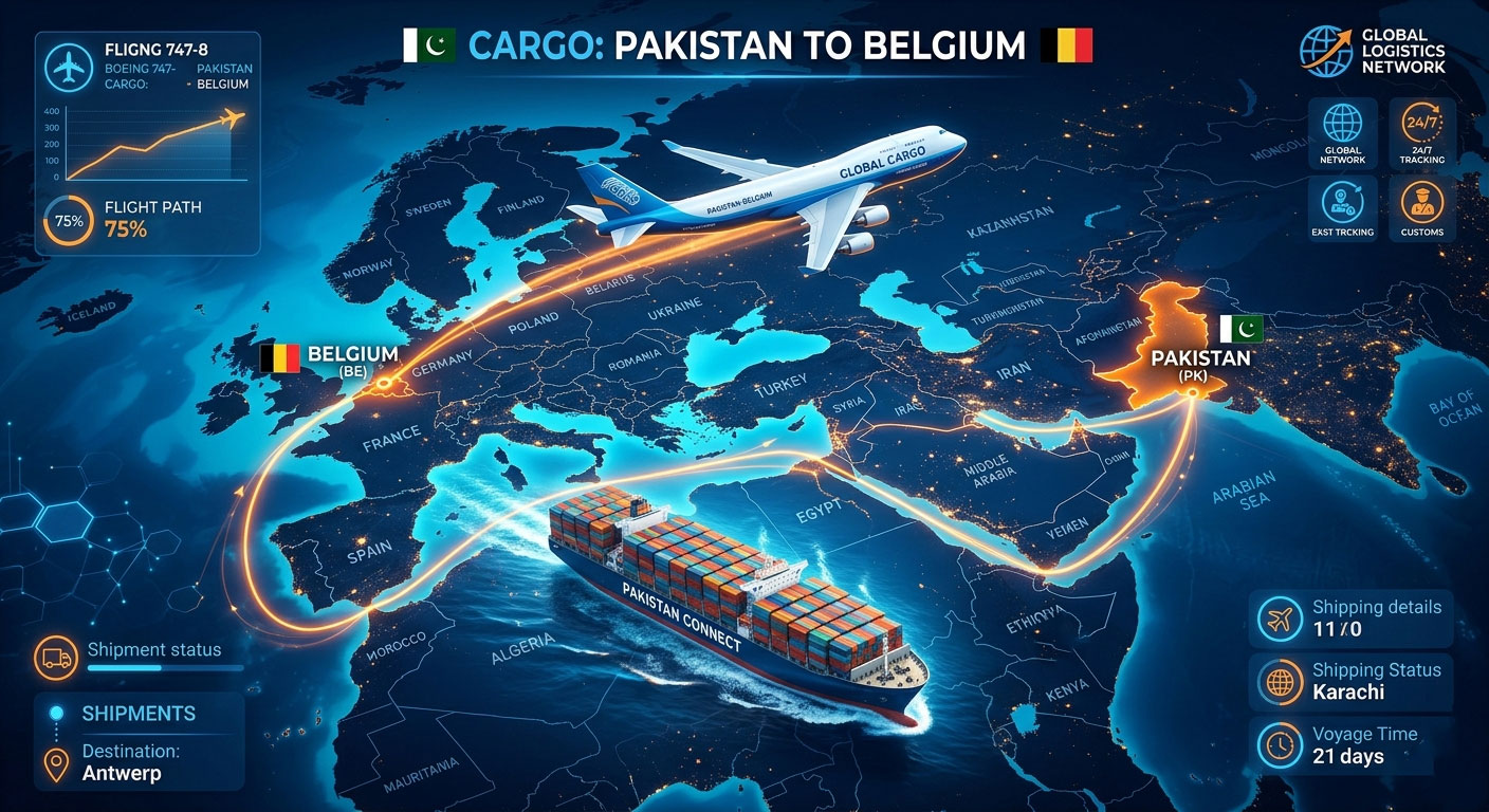 Cargo Pakistan to Belgium