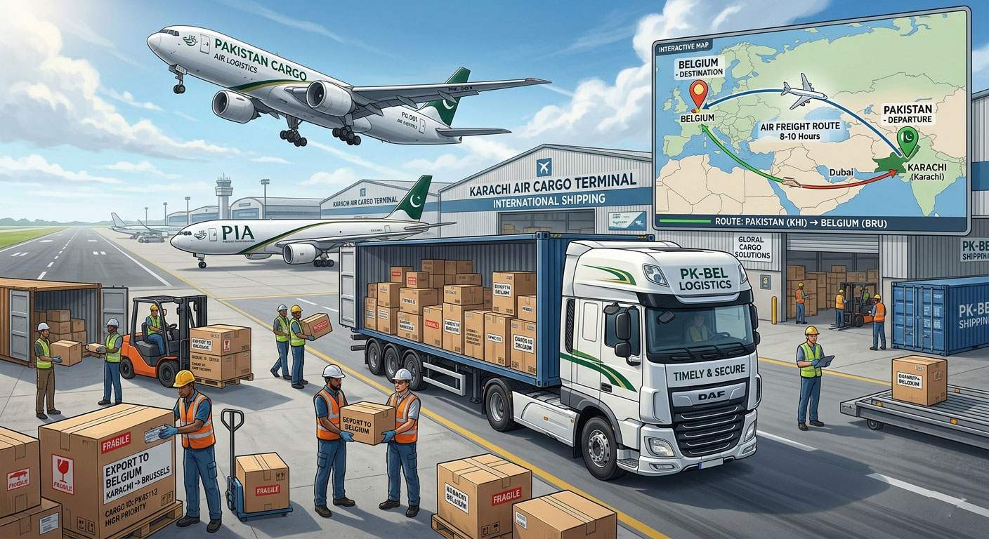 Pakistan to Belgium Cargo Services – Secure & Timely Delivery