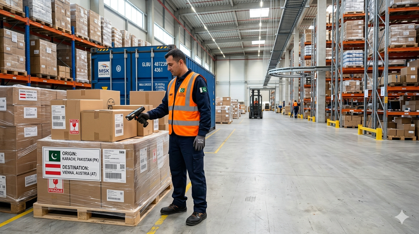 Pakistan to Austria cargo delivery