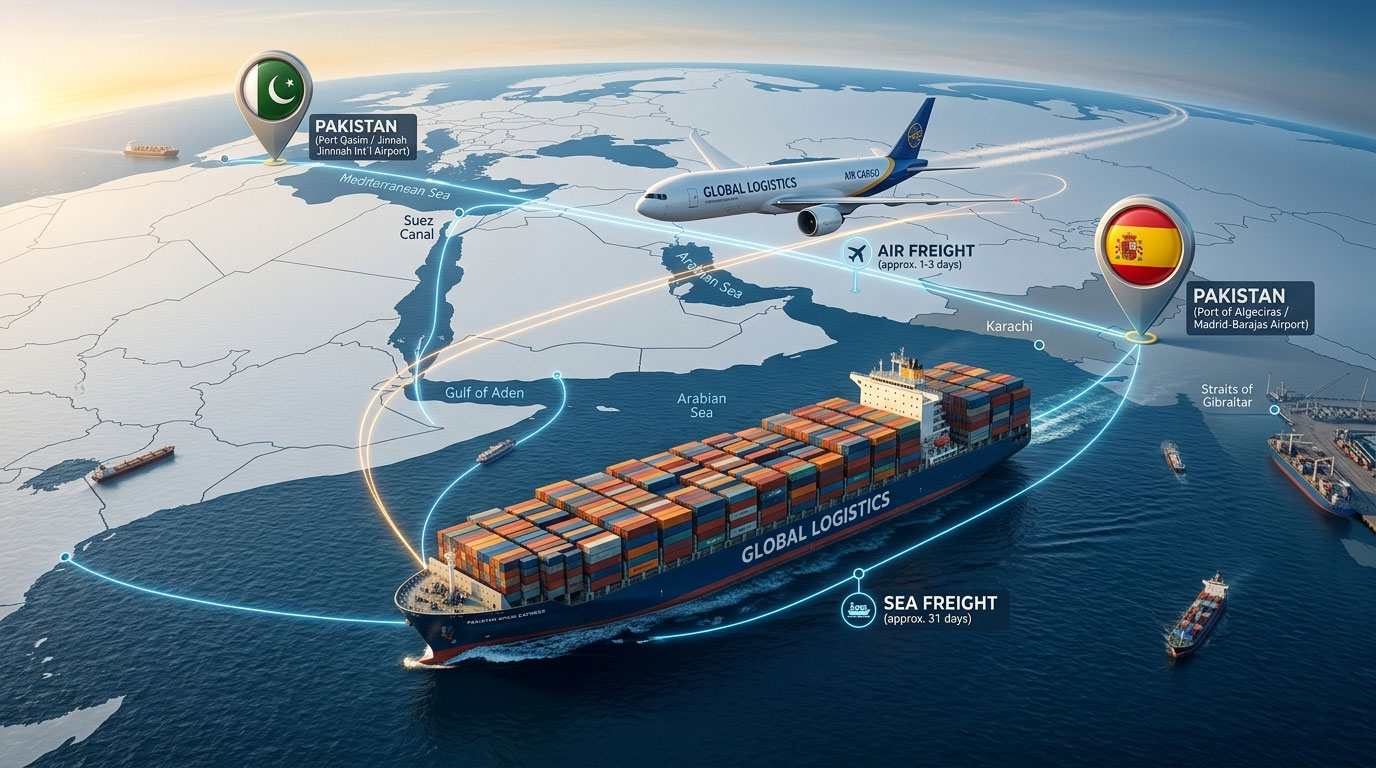 Shipping Pakistan to Spain