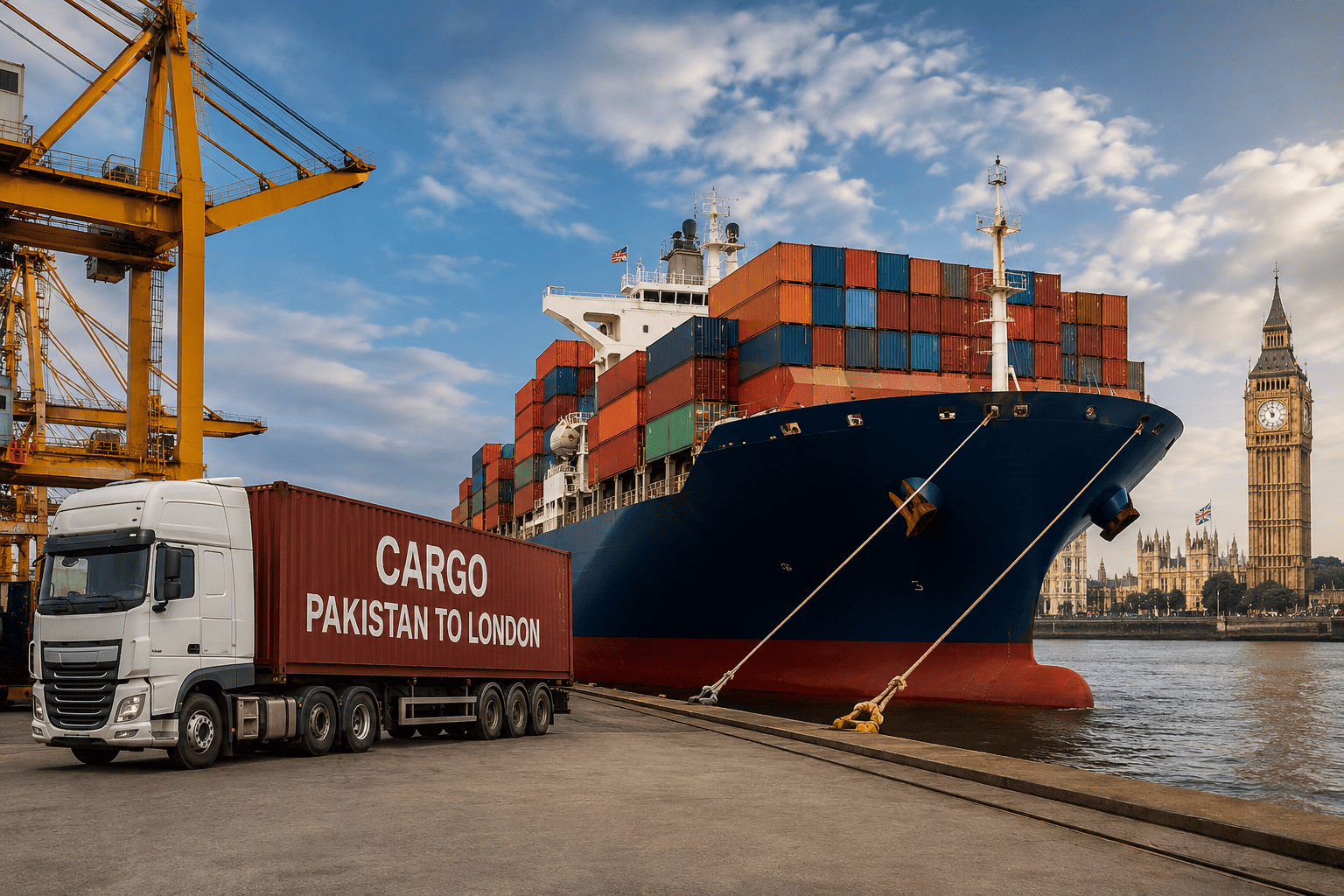 cargo from Pakistan to London